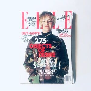 Vintage Elle Magazine 2000 December No 184 Vol XVI Number 4 Sharon Stone